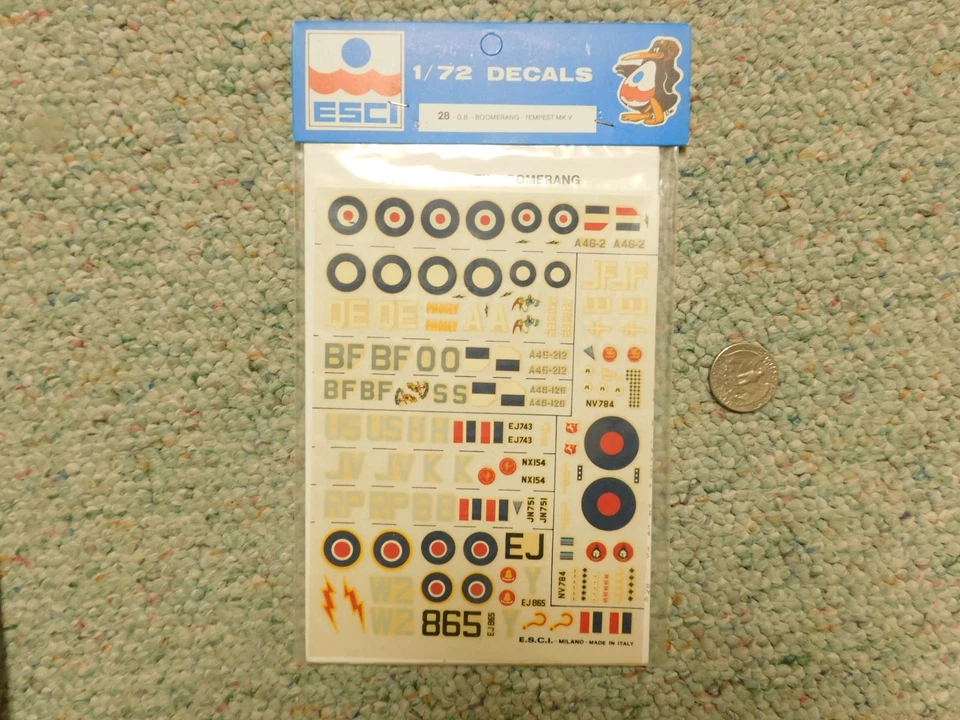 Esci decals 1/72 Commonwealth Boomerang Hawker Tempest V variants  C89 - Image 1 of 1