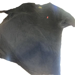 POLO RALPH LAUREN XL NEGRO ROJO EMBLEMA MANGA CORTA USADO - Imagen 1 de 7