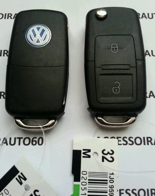 Coque CLÉ Télécommande VOLKSWAGEN VW GOLF POLO BORA LEON SEAT SKODA 2 boutons - Image 1 of 3