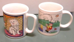 2 Mugs Funny Fishing Mug and Cat Mug - Picture 1 of 4