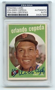 ORLANDO CEPEDA Signed 1959 Topps #390 Giants HOF PSA/DNA Encapsulated - Picture 1 of 1