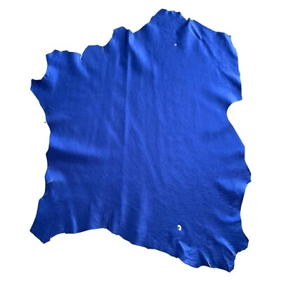 Tela de tapicería artesanal de cuero genuino azul metálico material de costura 236 Foto 1 de 4