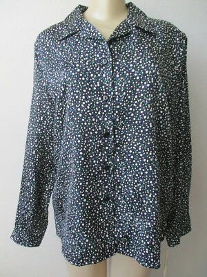 LESLIE FAY МНОГОЦВЕТНЫЙ ГЕОМЕТРИЧЕСКИЙ ДИЗАЙН ДЛИННЫМ РУКАВОМ БЛУЗКА РАЗМЕР 14P - НОВЫЙ С ЯРЛЫКАМИ - Изображение 1 из 4