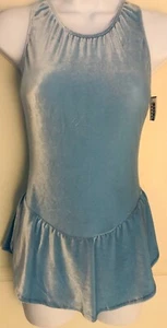GK ICE SKATE LIGHT BLUE VELVET LADIES SMALL SLVLS RACERBACK TANK DRESS Sz AS NWT - Picture 1 of 6