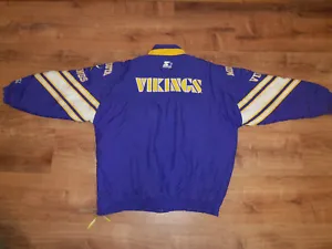 Authentic NFL Starter Pro Line Jacket Minnesota Vikings Zip Up Zippered SIZE L - Picture 1 of 24