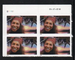 ALLY'S STAMPS US Plate Block Scott #3748 37c Zora Hurston [4] MNH [STK] - Picture 1 of 1