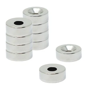 Imanes avellanados de neodimio N42 - 12 mm de diámetro x 4 mm de espesor x 4,2 mm - 2,5 kg de tracción - Imagen 1 de 7