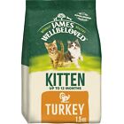 1.5kg James Wellbeloved Natural Kitten Complete Dry Cat Food Turkey Cat Biscuits