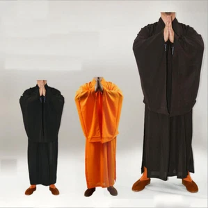 New Unisex Shaolin Buddhist Monk Haiqing Robe Zen Meditation Gown Kung Fu Suits - Picture 1 of 15