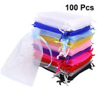 100 Pcs Net Gift Bags Clear Jewelry Transparent Drawstring Pouch