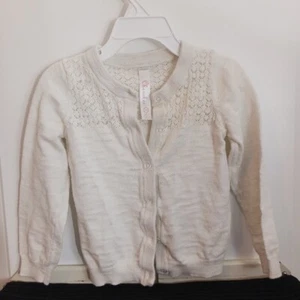 Cherokee Girls Size 3T Knit White Sweater Button Up - Picture 1 of 5