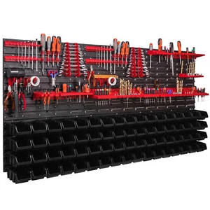 68 Stapelboxen  Wandregal 173 x 78 Werkzeugwand Werkzeughalter Lagersystem Regal - Bild 1 von 8