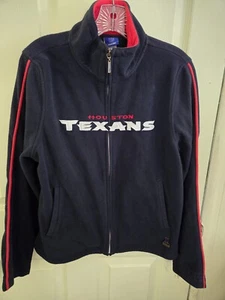 NFL Houston Texans Reebok Navy Blue Full-Zip Fleece Track Jacket Medium - Picture 1 of 3