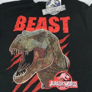 Beast Logo Jurassic World Park Jugend 100 % Baumwolle T-Shirt Größe 14-16 Kinder Lg Neu mit Etikett - Bild 1 von 7