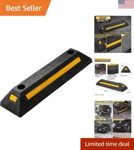 Heavy Duty Rubber Parking Guide - Durable Car Garage Wheel Stopper with Refle... - Picture 1 of 11