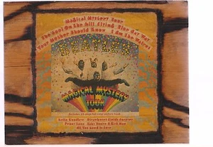 THE BEATLES MAGICAL MYSTERY TOUR LP COVER REPRO  ON A UNIQUE WOODEN PLAQUE - Picture 1 of 1