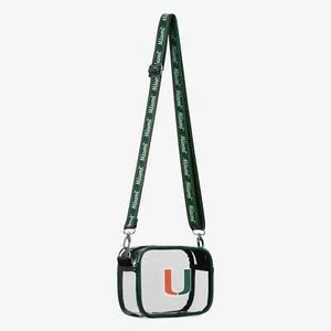 NCAA Miami Hurricanes Stadium Team Stripe Clear Crossbody Bag by FOCO - Picture 1 of 2