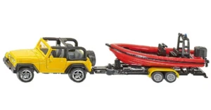 Realistic Jeep & Boat Removable Trailer Floatable Boat Home Decor Kids Children - Picture 1 of 8
