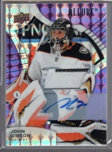 2019-20 Upper Deck Allure Patch Autographs Purple Diamond #46 John Gibson 05/10 - Picture 1 of 2