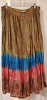IK Collection Skirt Pull On Colorful Tie Dye Broomstick Cotton Peasant India OS
