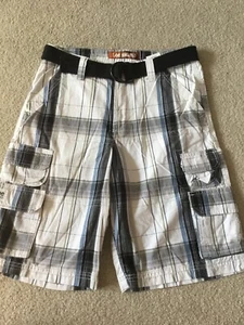 NEW Lee Dungarees Belt Men's Sz 30 Cargo Shorts 100% Polyester Black White Blue - Picture 1 of 5