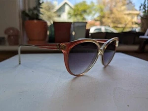 Vintage Italian Pink Cat Eye Sunglasses With Purple Gradiant Len's - Picture 1 of 9