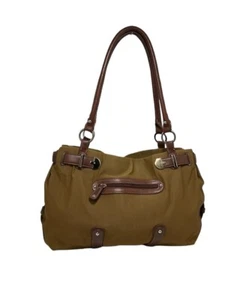 Etienne Aigner Large Tote Shoulder Bag Handbag Purse Brown Canvas - Picture 1 of 17