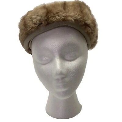 Glenover Henry Pollack NY Vintage Pillbox Fur Hat Brown Striped Cosplay - Image 1 of 4