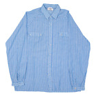 Mens Shirt Blue Striped Long Sleeve L