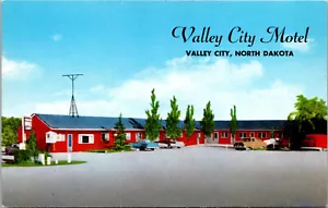 NORTH DAKOTA - VALLEY CITY MOTEL - VINTAGE LEINEN POSTKARTE - Bild 1 von 2