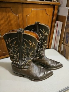 Mens Tony Lama Leather Daniel Forbes Matador Cowboy Boot Size 9 - Picture 1 of 9