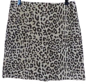 SK13048 JONES NEW YORK Women Cotton Corduroy A-Line Skirt Leopard Multicolor 10 - Picture 1 of 8