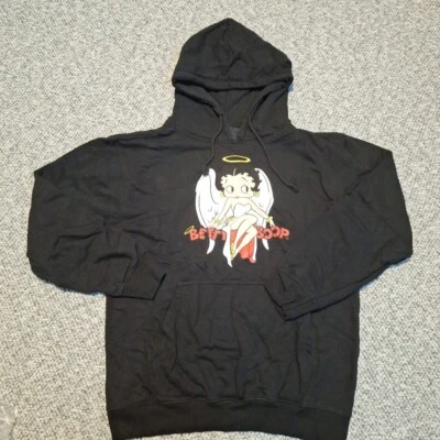Sudadera con Capucha Drake Betty Boop Talla Mediana Negra Angel Boop Estilo Vintage Foto 1 de 4