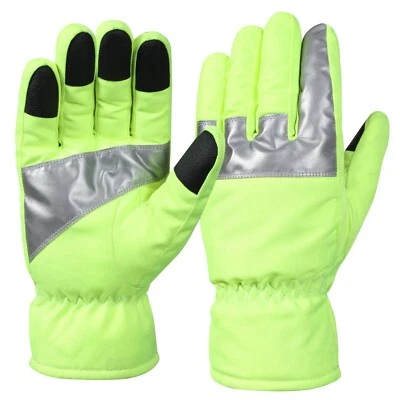 Guantes de seguridad verdes con cinta reflectante Foto 1 de 4