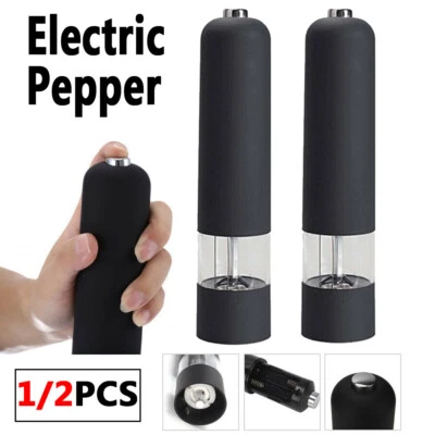 1/2PCS Electric Pepper Professional Electric Salt and Pepper Mill Grinder Shaker - Image 1 of 4