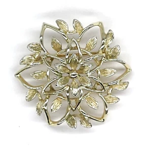 Vintage Sarah Coventry Brooch 1962 Peta-Lure Silver-Tone Flower - Picture 1 of 4