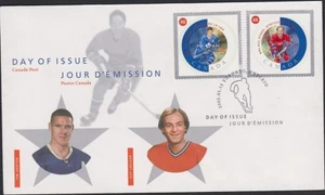 Canada- HOCKEY 1935a-b FDC All-Stars Horton, Lafleur - Picture 1 of 1