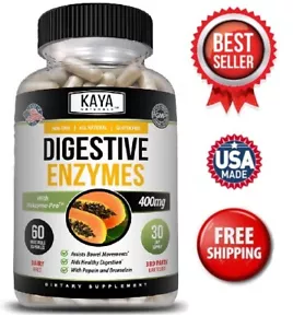 Digestive Enzymes w/ Prebiotic & Probiotics, Gas, Constipation & Bloating Relief - Picture 1 of 15