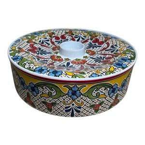 Nicole Miller Home Medallion Tortilla Guardián Calentador Soporte Cuenco y Tapa Melamina - Imagen 1 de 6