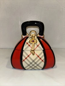 David's Cookies Red Purse Collectible Cookie Jar Key Rhinestone/6" - Picture 1 of 11