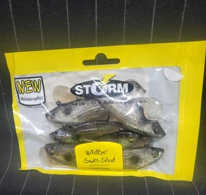 2001 STORM WILDEYE SWIM SHAD - PINFISH COLOR - 4 PAK - 5" LENGTH -SALTWATER- NEW - Picture 1 of 5
