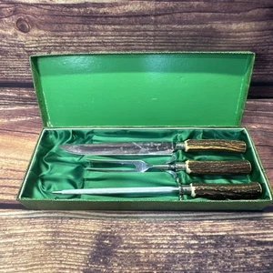 Vintage 3 PC Anton Wingen Jr. Rostfrei Knife Carving Set Solingen Germany - Picture 1 of 8