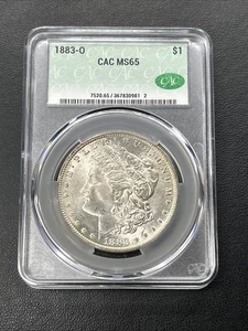 Dólar de plata Morgan 1883-O $1 CAC MS 65 | GEMA brillante sin circular UNC - Imagen 1 de 17