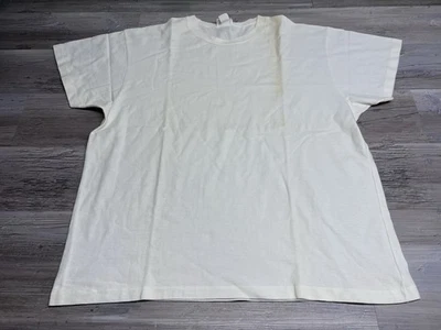 Vintage 90s Blank White T-Shirt Moda International Single Stitch USA Made OSFA - Image 1 of 4