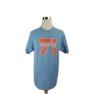 Camisa Starter Vintage Años 90 Azul Rara Delgada "71" Logo Deletreado Talla Grande DEFECTUOSA - Imagen 1 de 10