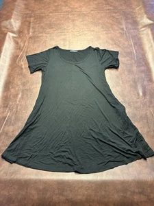 Zennilo Swing Dress Womens Medium Short Sleeve Above Knee Side Pockets Stretch - Picture 1 of 3