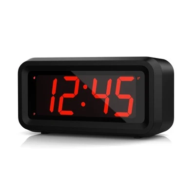 KWANWA Alarm Clock, Led Digital Clock, Small Wall Clock, Battery Operated, Ad