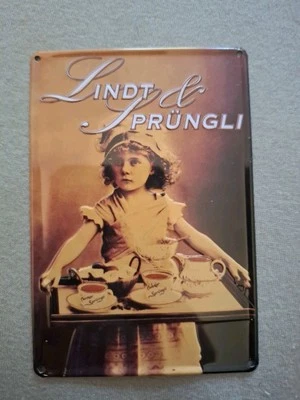 NEU: Nostalgie Blechschild Lindt Sprüngli - ca. 11 x 7,5 cm - Bild 1 von 3