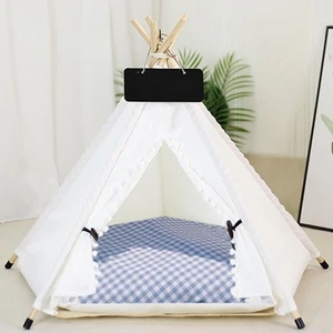 Katzen Tipi Zelt Bett, Outdoor Indoor Hundehaus Tragbar Waschbar Haustierzelt - Bild 1 von 12