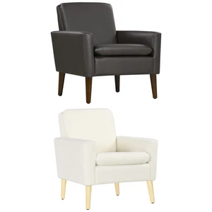 HOMCOM Poltrona per Salotto Imbottita in Pile e Legno 75x78x81 cm - Zdjęcie 1 z 21